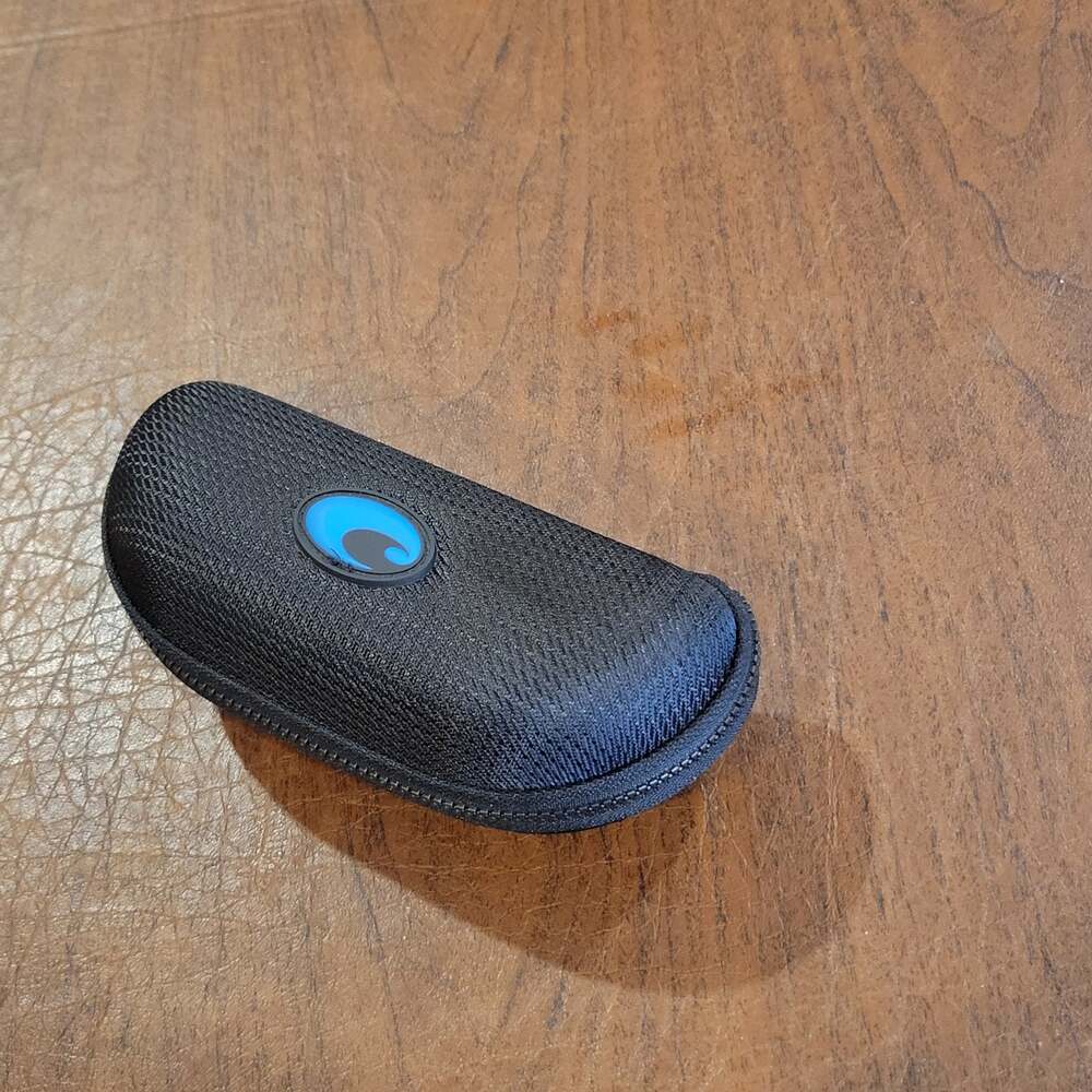 Costa Del Mar Black Zippered Sunglasses Case Black with Blue logo